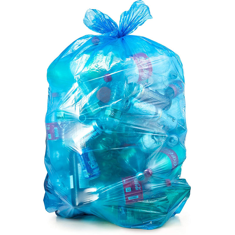 Elemant Trade Recycling Trash Bags 55 Gallon, (50 Case W/Ties) Large